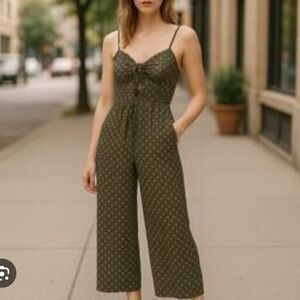 AUW Olive Green Patterned Jumpsuit